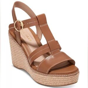 NWOT Cole Haan Women's Cloud Wedge Heel Sandals- Tan/ Size 7